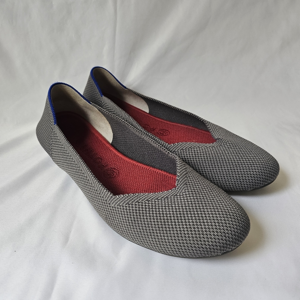 Rothy's  Round Toe Ballet Flat Shoe in Charcoal Washable 9,5